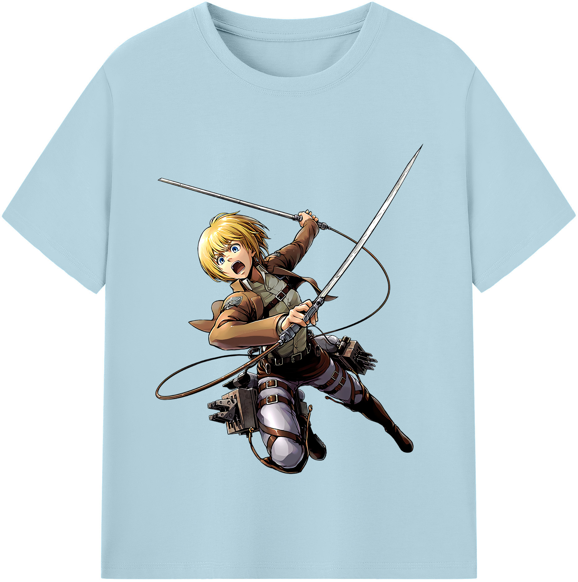 （画像用） 進撃の巨人 アルミン·アルレルト Attack on Titan Armin Arlert 綿100％半袖Tシャツ（フロントプリント）